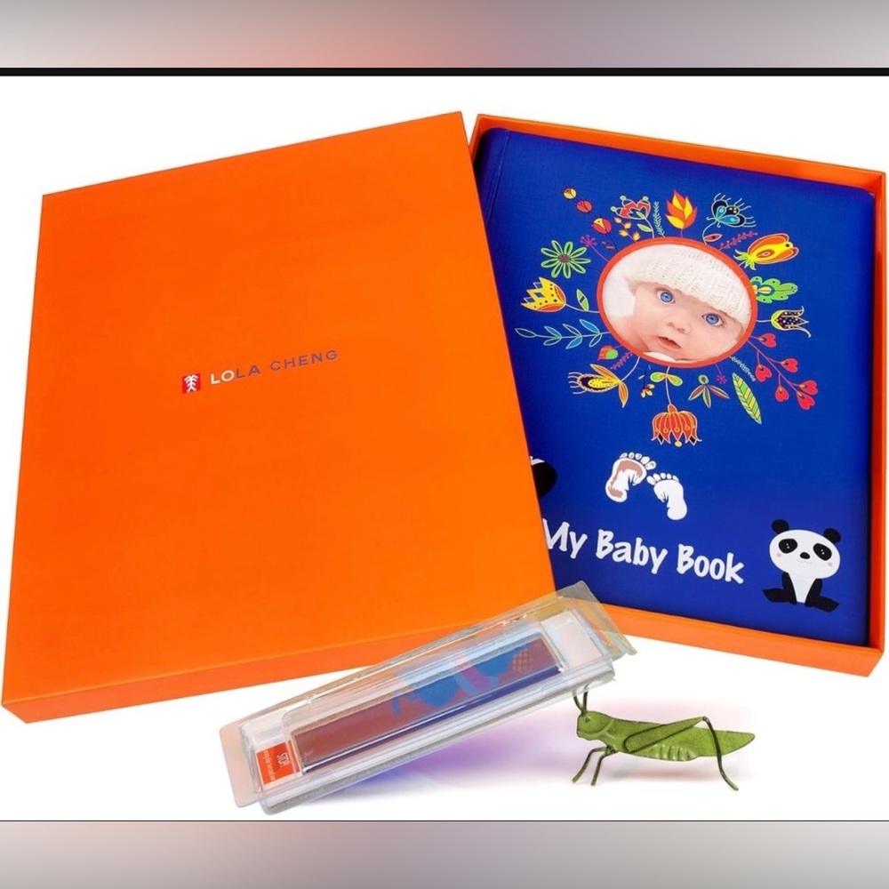 Baby Memory Book Gift Set, Handprint & Footprint Ink Pad Kit, First 5 Year Baby